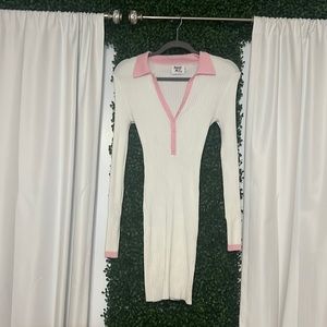 Lalani Mini Dress White with Pink Accents - L/XL